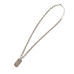 ディオール CDダイヤモンド プレート メタル シルバー ネックレス 1343【中古】Dior