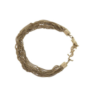美品 イヴ サンローラン YSLロゴ チェーンブレスレット ゴールド 1344【中古】YVES SAINT LAURENT