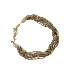 美品 イヴ サンローラン YSLロゴ チェーンブレスレット ゴールド 1344【中古】YVES SAINT LAURENT