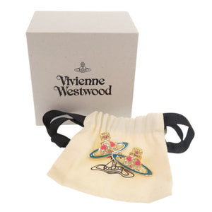 美品 ヴィヴィアンウエストウッド オーブ メタル ラインストーン マルチカラー ピアス 1345【中古】Vivienne Westwood