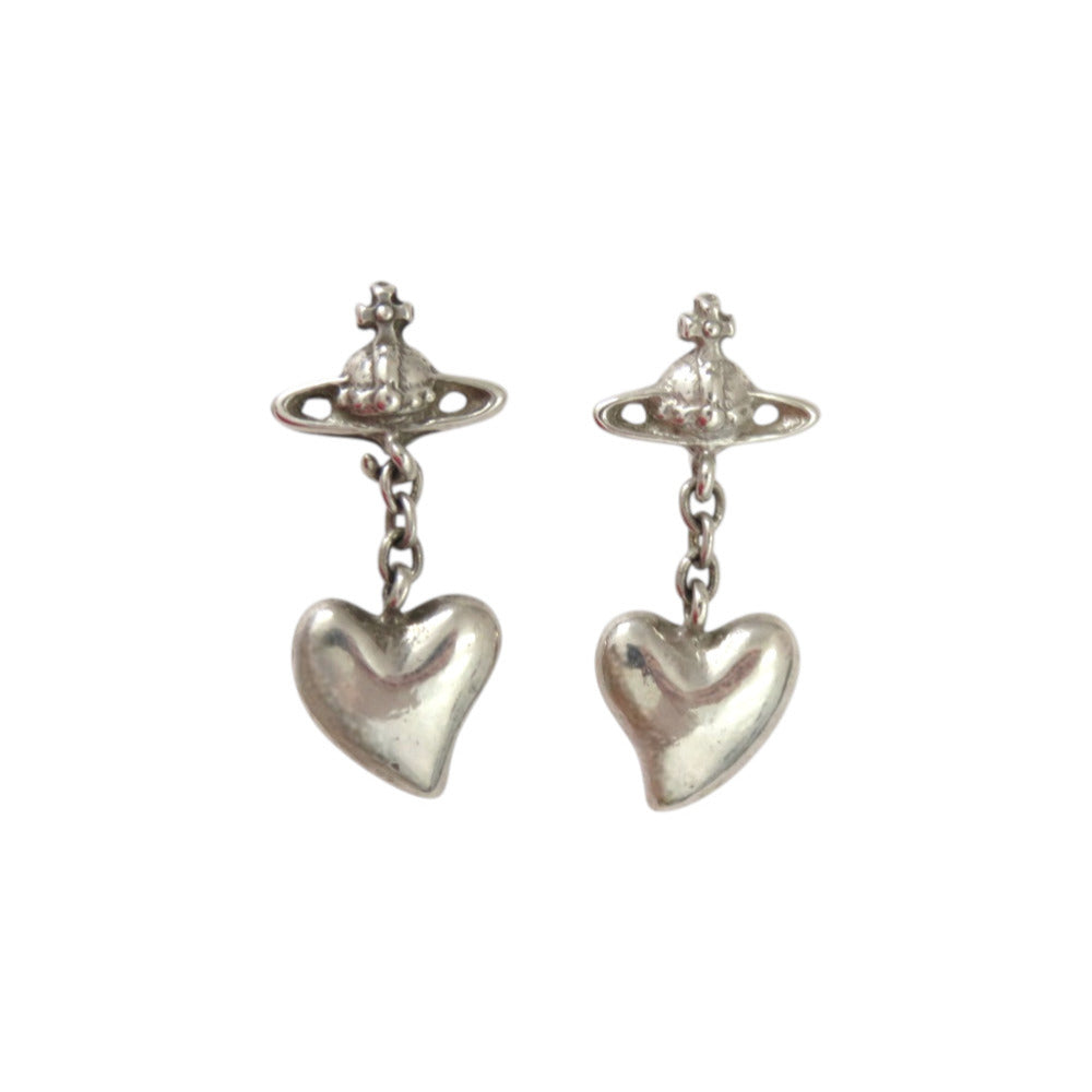 美品 ヴィヴィアンウエストウッド オーブ スイングハート シルバー925 シルバー ピアス 1347【中古】Vivienne Westwood
