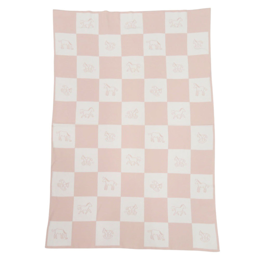 美品 エルメス アダダ コットン ピンク ベビーブランケット 1358【中古】HERMES