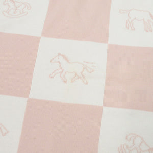 美品 エルメス アダダ コットン ピンク ベビーブランケット 1358【中古】HERMES