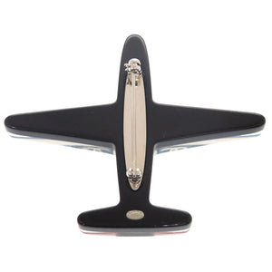 美品 シャネル 飛行機 ココマーク プラスチック ブルー ブラック ホワイト レッド ブローチ 1361 【中古】 CHANEL