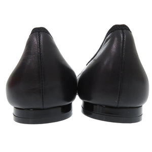 未使用 ロジェヴィヴィエ クリスタル バックル パンプス フラットシューズ レザー ブラック 1367【中古】Roger Vivier