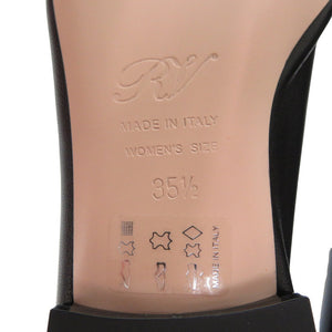 未使用 ロジェヴィヴィエ クリスタル バックル パンプス フラットシューズ レザー ブラック 1367【中古】Roger Vivier