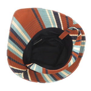 新品同様 プラダ トライアングルロゴ ストライプ サイズXL コットン マルチカラー バケットハット 帽子 1378【中古】PRADA