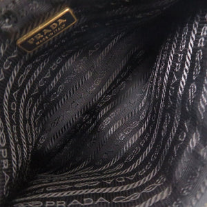 美品 プラダ パンダ ナイロン ブラック ポーチ 黒 1403【中古】PRADA