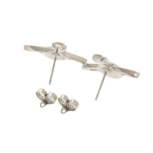美品 ヴィヴィアンウエストウッド MINI BAS RELIEF オーブ 真鍮 ラインストーン シルバー ブルー ピアス 1412【中古】Vivienne Westwood