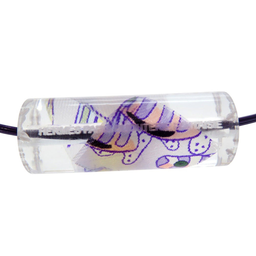 美品 エルメス リシネ チョーカー プラスチック ワイヤー パープル 1413【中古】HERMES