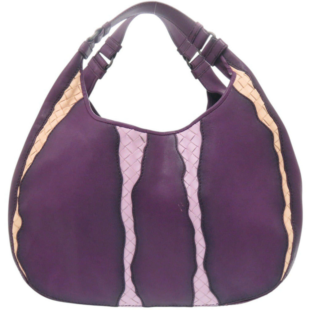 ボッテガヴェネタ ホーボー レザー パープル ハンドバッグ 紫 1417【中古】BOTTEGAVENETA