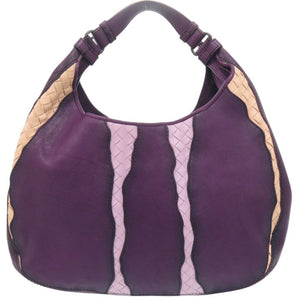 ボッテガヴェネタ ホーボー レザー パープル ハンドバッグ 紫 1417【中古】BOTTEGAVENETA