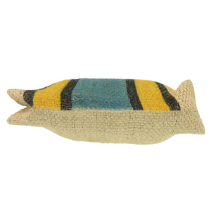 美品 マルニ カナパ トート ストライプ 麻 ベージュ イエロー ブルー トートバッグ 1422【中古】MARNI