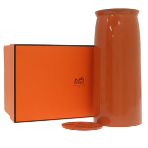 新品同様 エルメス 花瓶 フラワーベース vase haut mm hoasen bois laque ラッカーウッド オレンジ 雑貨 1435【中古】HERMES