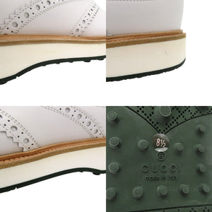新品同様 グッチ ゴルフシューズ レザーシューズ レザー ホワイト 1438【中古】GUCCI