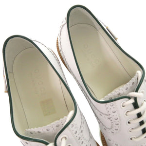 新品同様 グッチ ゴルフシューズ レザーシューズ レザー ホワイト 1438【中古】GUCCI