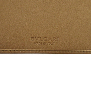 未使用 ブルガリ COLLEZIONE1910 キャンバス/カーフレザー ベージュ 二つ折り財布 1439【中古】BVLGARI