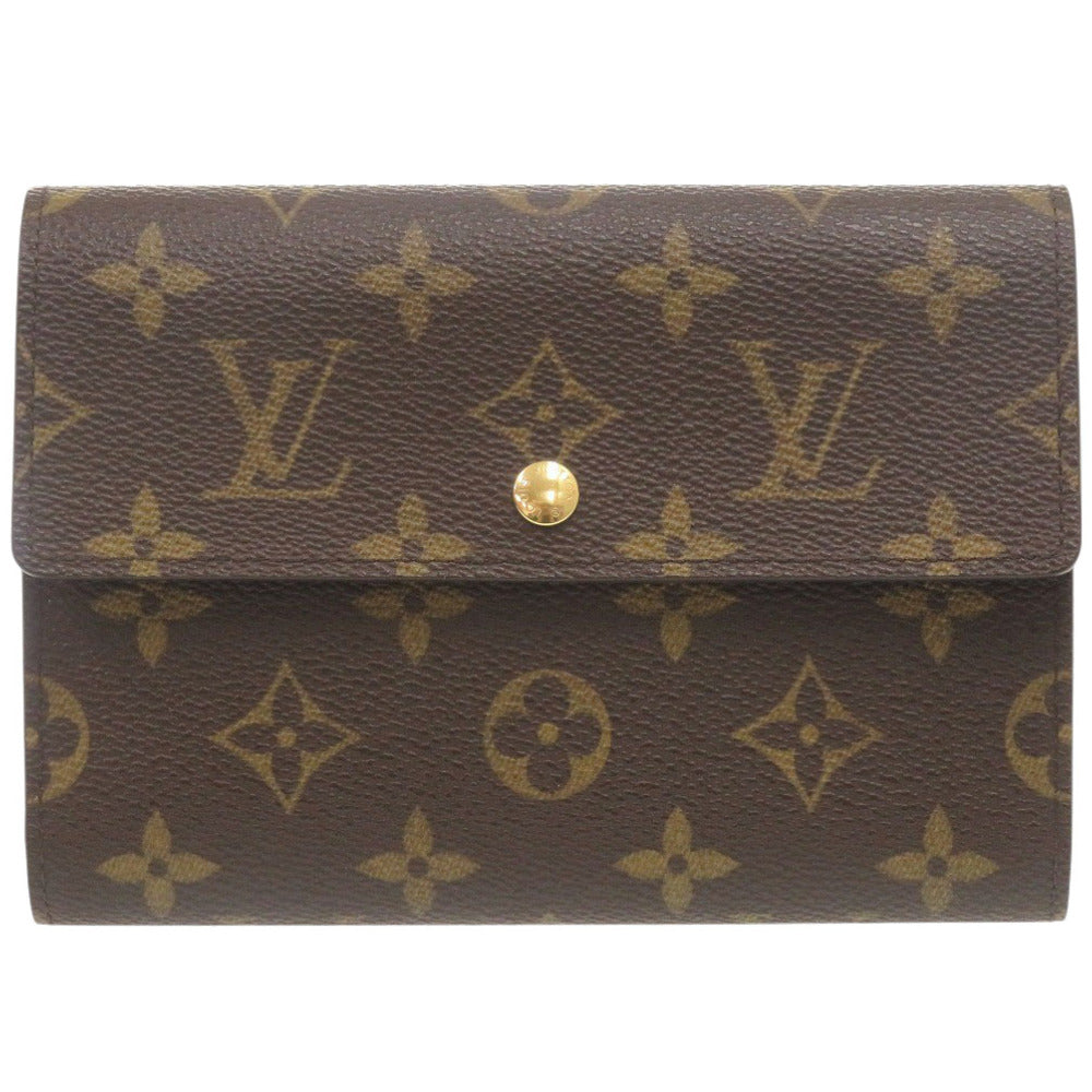ベタなし 美品 ルイ ヴィトン ポルトトレゾール エテュイ パピエ モノグラム M61202 三つ折り財布 LV 0002【中古】LOUIS VUITTON