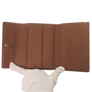 ベタなし 美品 ルイ ヴィトン ポルトトレゾール エテュイ パピエ モノグラム M61202 三つ折り財布 LV 0002【中古】LOUIS VUITTON