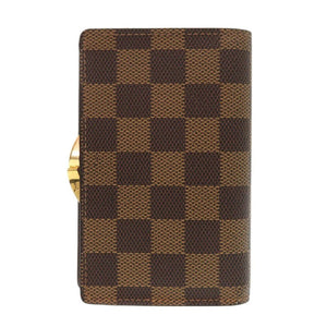 美品 ルイ ヴィトン ポルト モネ ビエ ヴィエノワ ダミエ N61664 エベヌ がま口 二つ折り財布 LV 0004【中古】LOUIS VUITTON