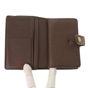 美品 ルイ ヴィトン ポルト モネ ビエ ヴィエノワ ダミエ N61664 エベヌ がま口 二つ折り財布 LV 0004【中古】LOUIS VUITTON