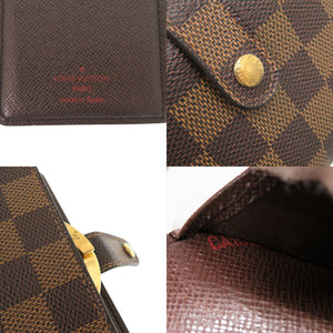 美品 ルイ ヴィトン ポルト モネ ビエ ヴィエノワ ダミエ N61664 エベヌ がま口 二つ折り財布 LV 0004【中古】LOUIS VUITTON