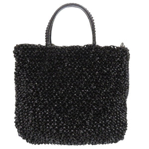 新品同様 アンテプリマ ワイヤーバッグ PVC シルバーネイビー系 ブラック 2WAY ハンドバッグ ショルダーバッグ 0061【中古】ANTEPRIMA