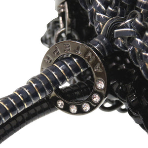 新品同様 アンテプリマ ワイヤーバッグ PVC シルバーネイビー系 ブラック 2WAY ハンドバッグ ショルダーバッグ 0061【中古】ANTEPRIMA