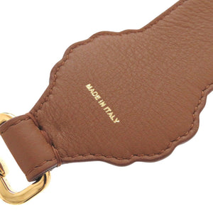 新品同様 フェンディ ストラップユー フラワー FFロゴ ピンク ベロア レザー ショルダーストラップ 0062【中古】FENDI