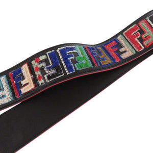 新品同様 フェンディ FFロゴ レザー スパンコール マルチカラー ショルダーストラップ 0065【中古】FENDI