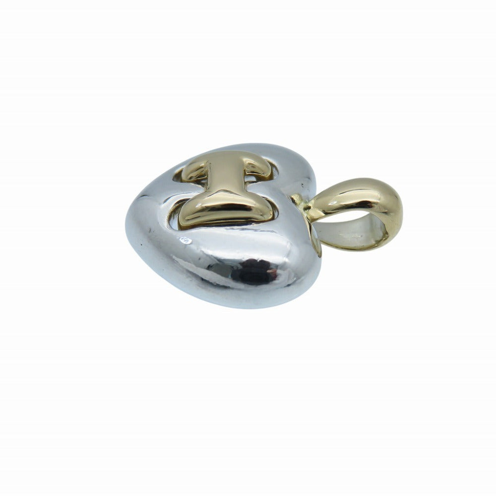 美品 エルメス オランプ ハート 750YG/シルバー925 ペンダント トップ K18イエローゴールド/シルバー925 ジュエリー ネックレス 0087【中古】HERMES