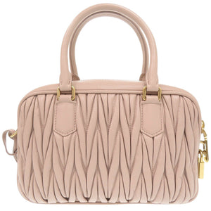 新品同様 ミュウミュウ マテラッセ アルカディ 5BB124 レザー ピンク 2WAY ハンドバッグ ショルダーバッグ 0122【中古】MIUMIU