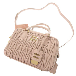 新品同様 ミュウミュウ マテラッセ アルカディ 5BB124 レザー ピンク 2WAY ハンドバッグ ショルダーバッグ 0122【中古】MIUMIU