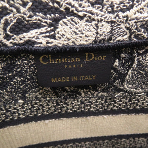 美品 クリスチャンディオール ブックトート スモール トワル ドゥ ジュイ リバース エンブロイダリー M1265ZRGO コットン ブルー ホワイト トートバッグ 0130【中古】Christian Dior