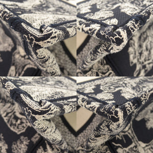 美品 クリスチャンディオール ブックトート スモール トワル ドゥ ジュイ リバース エンブロイダリー M1265ZRGO コットン ブルー ホワイト トートバッグ 0130【中古】Christian Dior