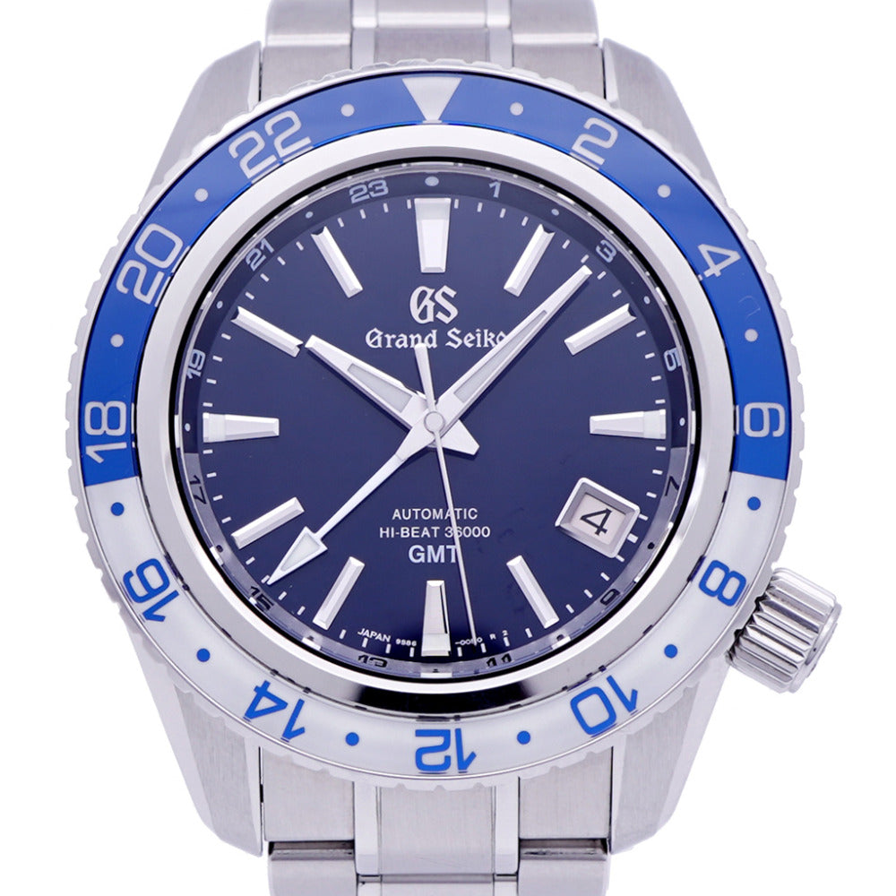 美品 セイコー グランドセイコー メカニカル ハイビート36000 GMT スポーツコレクション SBGJ237 / 9S86-00K0 自動巻き 腕時計 SS ブルー 0172【中古】SEIKO メンズ