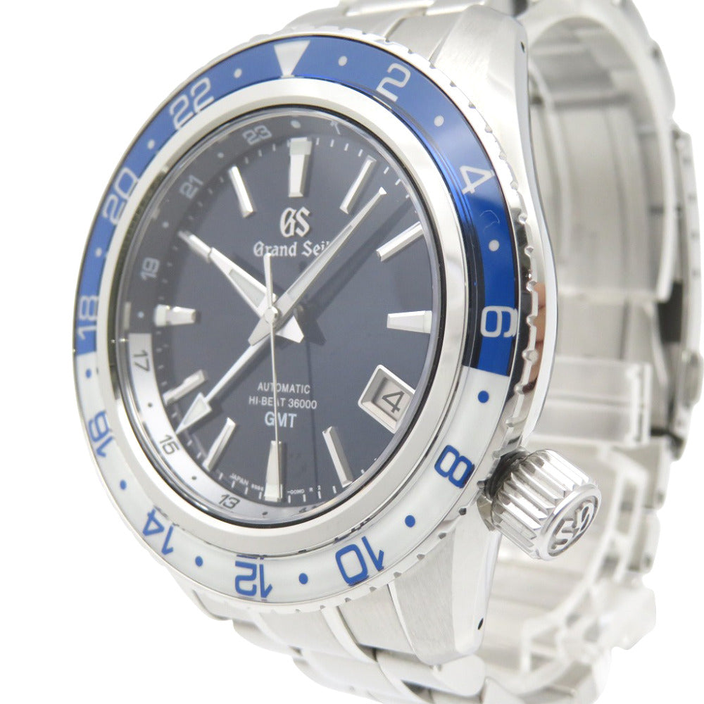 美品 セイコー グランドセイコー メカニカル ハイビート36000 GMT スポーツコレクション SBGJ237 / 9S86-00K0 自動巻き 腕時計 SS ブルー 0172【中古】SEIKO メンズ