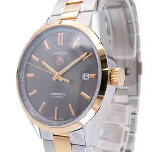 美品 タグホイヤー カレラ キャリパー5 WV215F K18GP/SS 自動巻き 腕時計 グレー 0173【中古】TAG HEUER メンズ