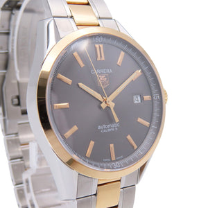 美品 タグホイヤー カレラ キャリパー5 WV215F K18GP/SS 自動巻き 腕時計 グレー 0173【中古】TAG HEUER メンズ