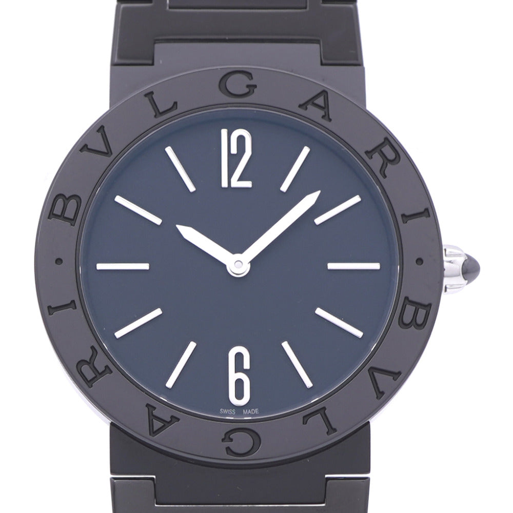 新品同様 ブルガリ クオーツ ブルガリブルガリ ブラックDLCコーティング BB33S 腕時計 SS ブラック 黒文字盤 0175【中古】BVLGARI