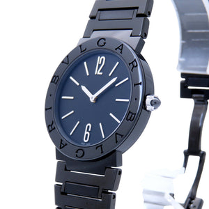 新品同様 ブルガリ クオーツ ブルガリブルガリ ブラックDLCコーティング BB33S 腕時計 SS ブラック 黒文字盤 0175【中古】BVLGARI