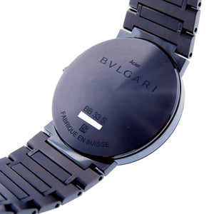新品同様 ブルガリ クオーツ ブルガリブルガリ ブラックDLCコーティング BB33S 腕時計 SS ブラック 黒文字盤 0175【中古】BVLGARI