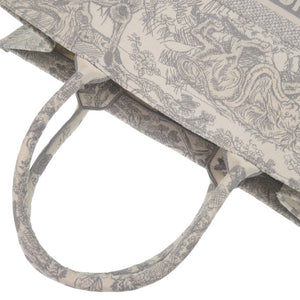 新品同様 クリスチャンディオール ブックトート ラージ キャンバス グレー トートバッグ 0189【中古】Christian Dior