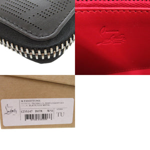 新品同様 クリスチャンルブタン PANETTONE ラウンドファスナー 長財布 Wallet 1235147 レザー ブラック 0190【中古】Christian Louboutin