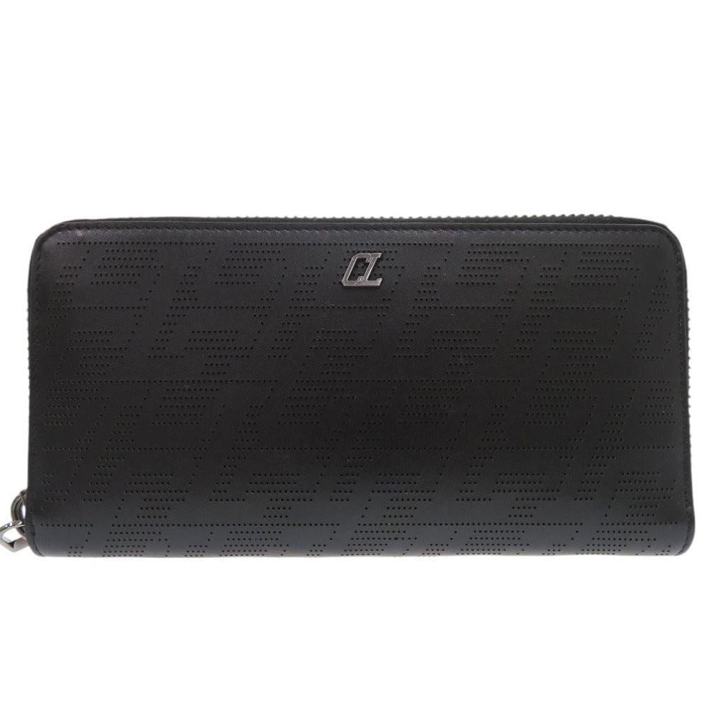 新品同様 クリスチャンルブタン PANETTONE ラウンドファスナー 長財布 Wallet 1235147 レザー ブラック 0190【中古】Christian Louboutin