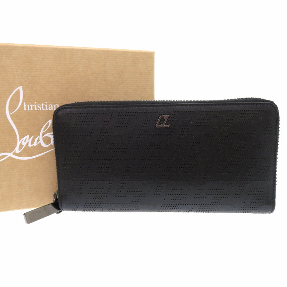 新品同様 クリスチャンルブタン PANETTONE ラウンドファスナー 長財布 Wallet 1235147 レザー ブラック 0190【中古】Christian Louboutin