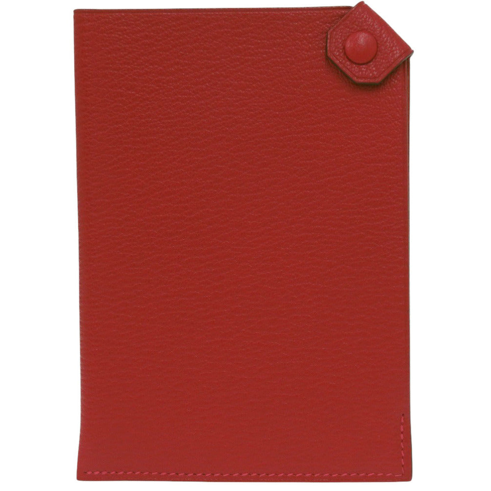 美品 エルメス タルマックPM シェーブル ルージュカザック シルバー金具 □Q刻印(2013年製) カードケース 財布 0192【中古】HERMES