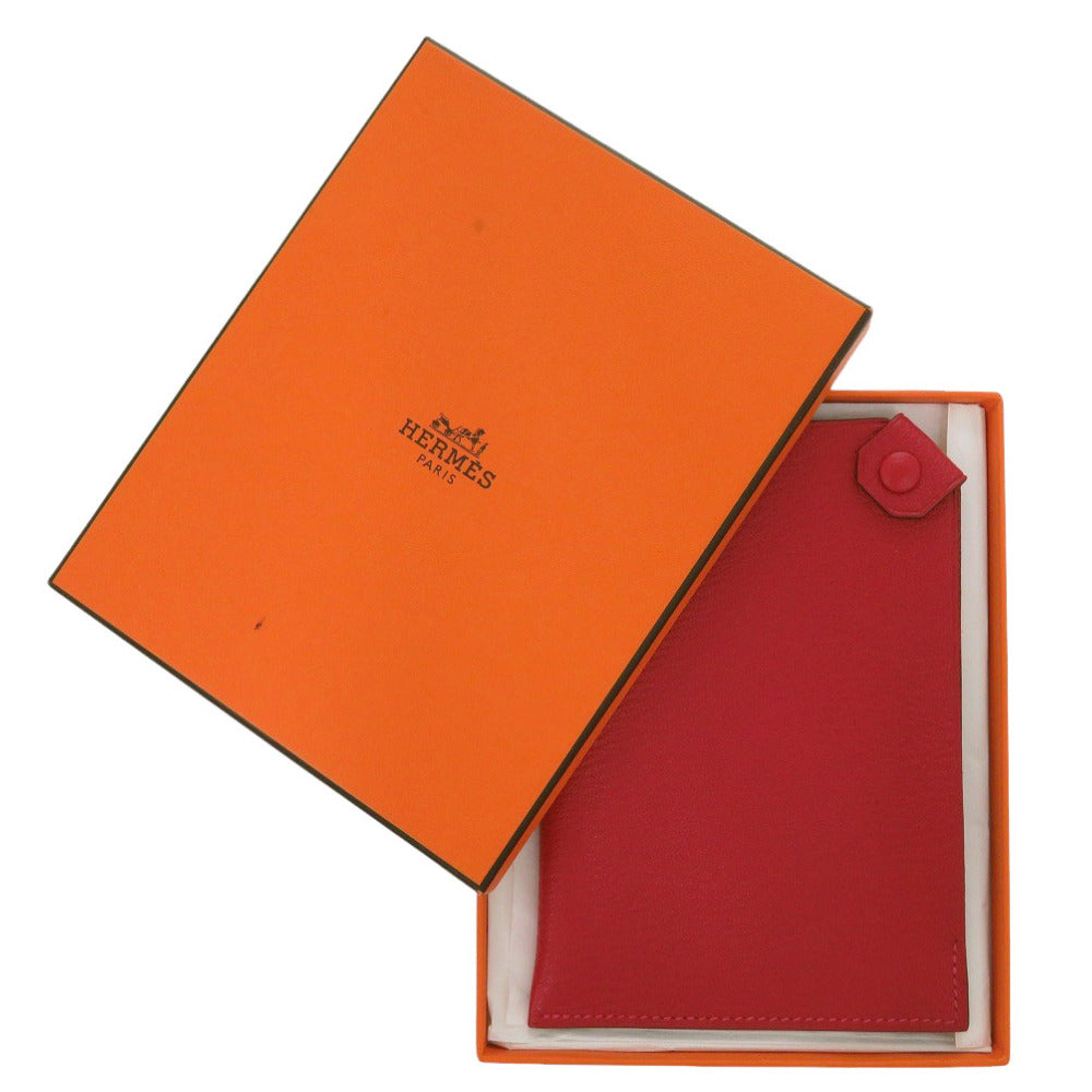 美品 エルメス タルマックPM シェーブル ルージュカザック シルバー金具 □Q刻印(2013年製) カードケース 財布 0192【中古】HERMES