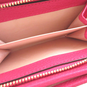 新品同様 グッチ 772738 GGマーモント レザー ピンク 2つ折り財布 財布 0193【中古】GUCCI