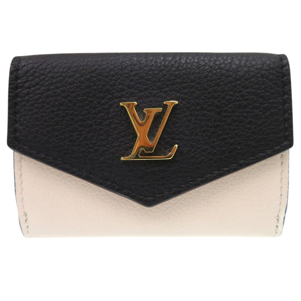 美品 ルイ ヴィトン ポルトフォイユロックミニ コンパクトウォレット LVロゴ ミニ財布 M80984 三つ折り財布 レザー LV 0196【中古】LOUIS VUITTON